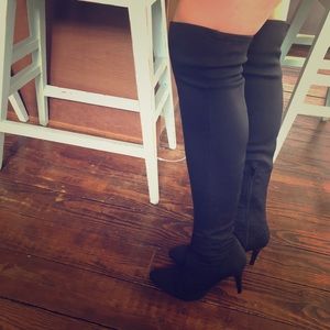 Black Nine West over the knee boots